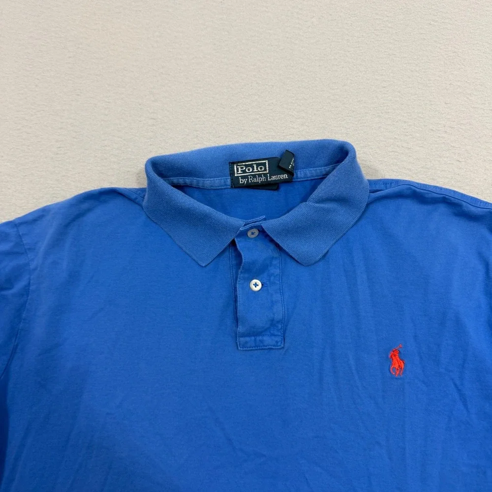 Polo Ralph Lauren Shirt Men's XL Blue Custom Fit Short Sleeve Pony Logo Preppy